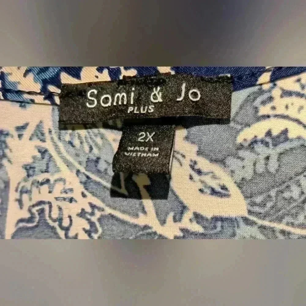 Sami & Jo 2X Blue Paisley Dress - Picture 4 of 4